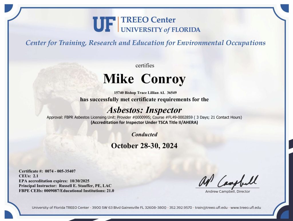 Asbestos Certificate